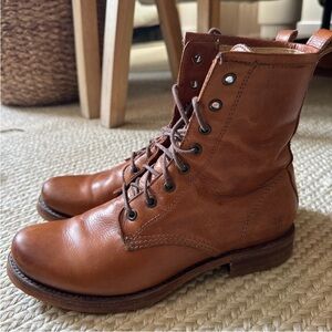 Frye Veronica 3476276 Brown Size 9 Soft Vintage Leather Combat Boots
